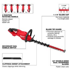 Milwaukee M18 FUEL 18-Volt 24 in. Brushless Cordless Battery Powered Hedge Trimmer (Tool-Only) 3033-20