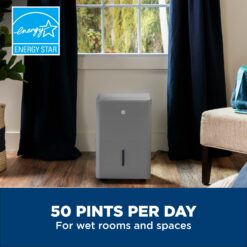 GE 1.88-Gallon 50 -Pint 2 -Speed with Built-In Pump ENERGY STAR Certified (For Rooms 3001+ Square Feet) Gray