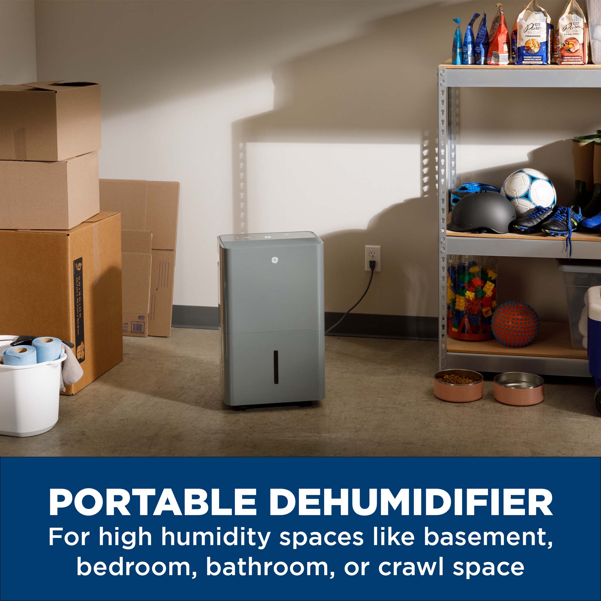 GE 1.88-Gallon 50 -Pint 2 -Speed with Built-In Pump ENERGY STAR Certified (For Rooms 3001+ Square Feet) Gray