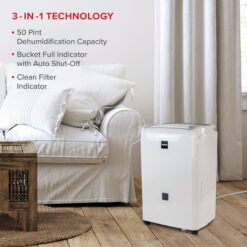 RCA 2.11-Gallon 50 -Pint 2 -Speed Dehumidifier (For Rooms 1501 - 3000 Square Feet) White
