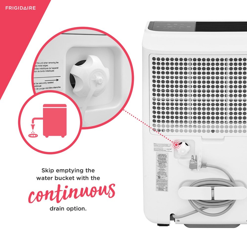 Frigidaire 2.6375-Gallon 60-Pint 2-Speed Dehumidifier (For Rooms 151- 400sq ft) White