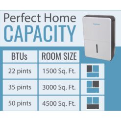 Keystone 1.8-Gallon 50 -Pint 3 -Speed Dehumidifier with Built-In Pump ENERGY STAR Certified (For Rooms 3001+ Square Feet) White