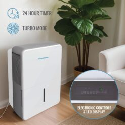 Keystone 1.8-Gallon 50 -Pint 3 -Speed Dehumidifier with Built-In Pump ENERGY STAR Certified (For Rooms 3001+ Square Feet) White