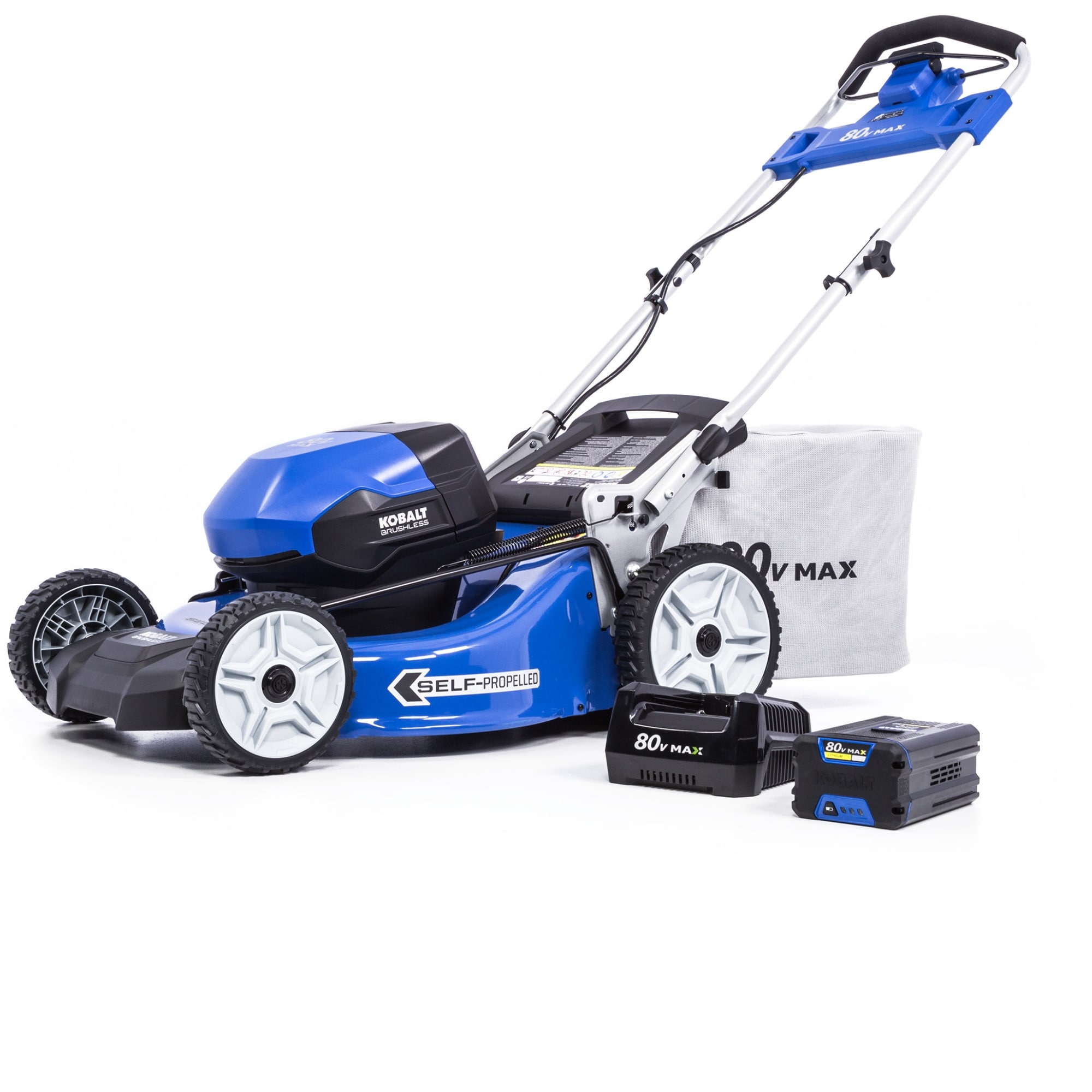 Kobalt 80-volt, 21-in Self Propelled Battery Walk Mower with 6 Ah Battery Included Battery Included