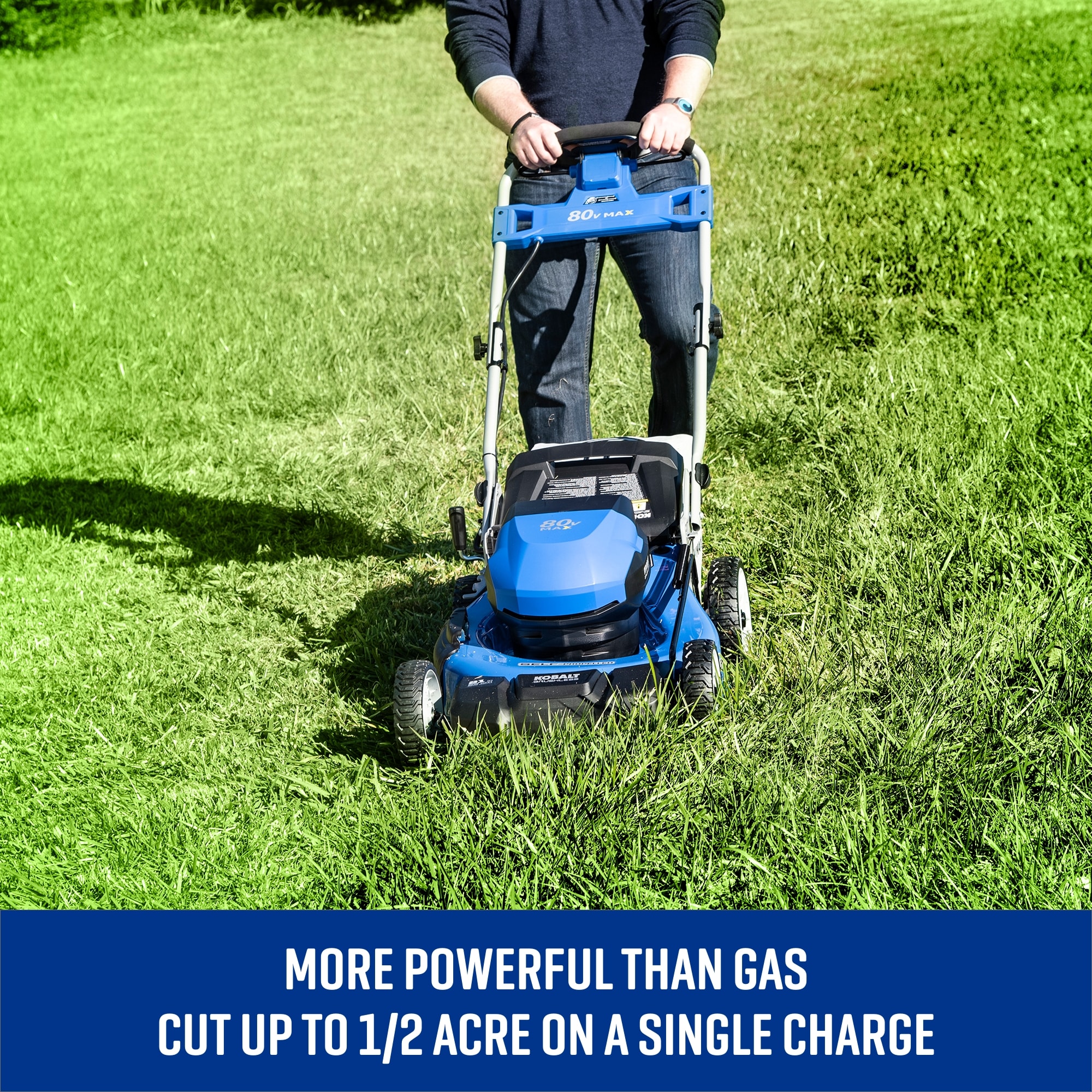Kobalt 80-volt, 21-in Self Propelled Battery Walk Mower with 6 Ah Battery Included Battery Included