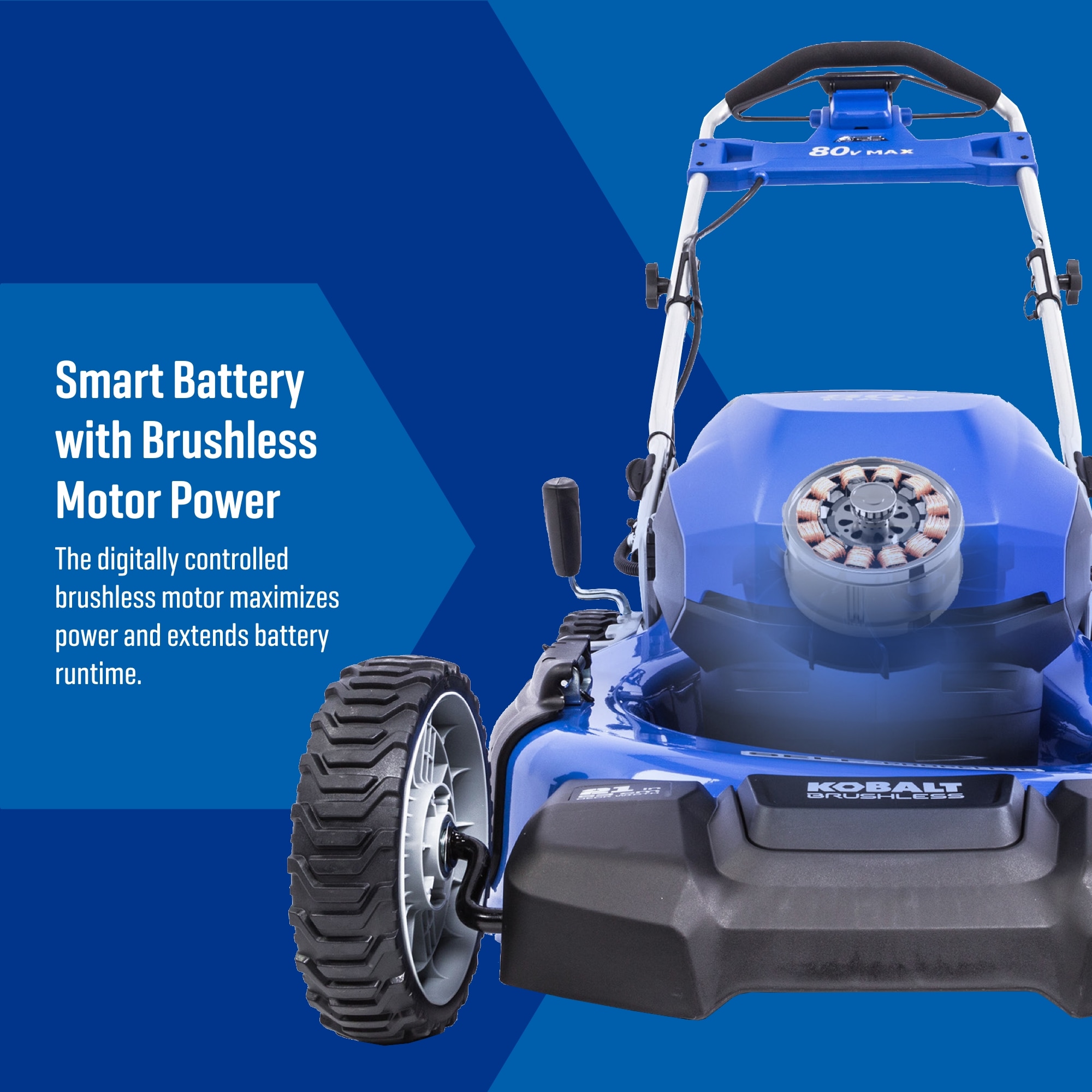 Kobalt 80-volt, 21-in Self Propelled Battery Walk Mower with 6 Ah Battery Included Battery Included