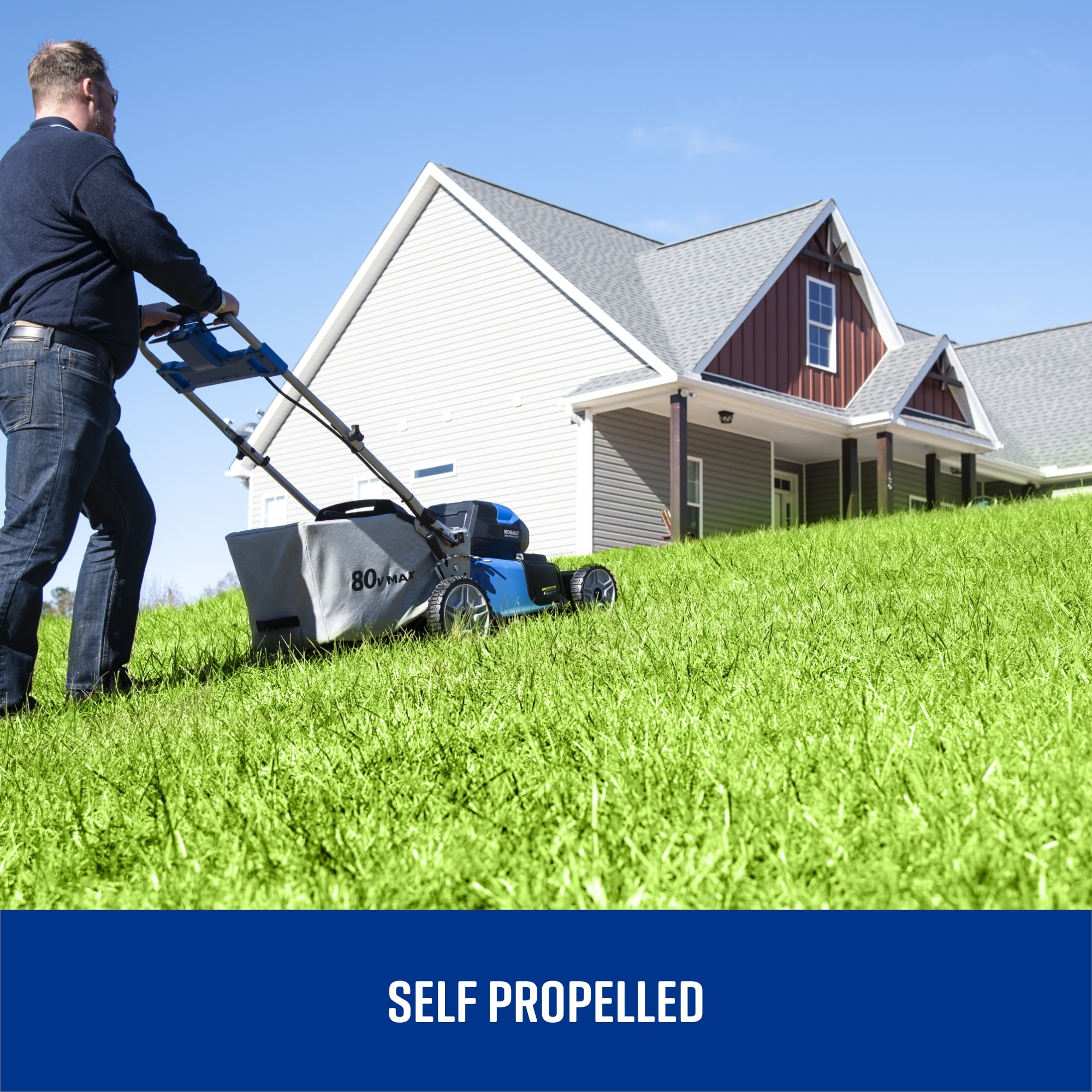 Kobalt 80-volt, 21-in Self Propelled Battery Walk Mower with 6 Ah Battery Included Battery Included