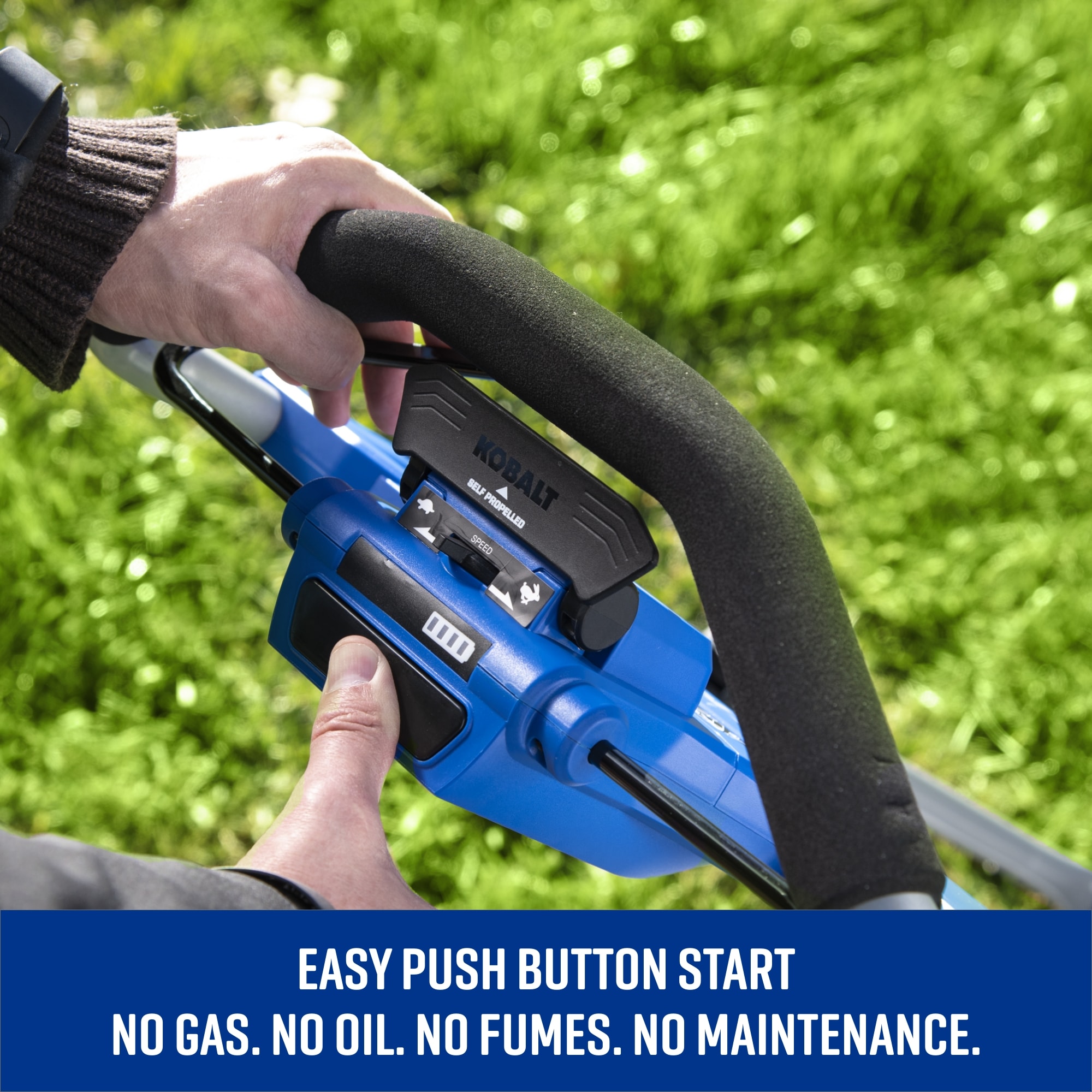 Kobalt 80-volt, 21-in Self Propelled Battery Walk Mower with 6 Ah Battery Included Battery Included