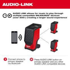 Milwaukee M18 18V Lithium-Ion Cordless Wireless Bluetooth Jobsite Speaker (Tool-Only) 2954-20