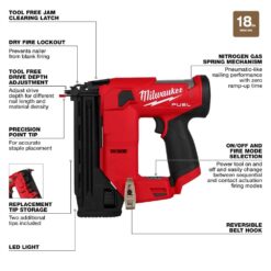 Milwaukee M12 FUEL 12-Volt Lithium-Ion Brushless Cordless 18-Gauge 1-1/2 in. Compact Brad Nailer (Tool Only) 2541-20