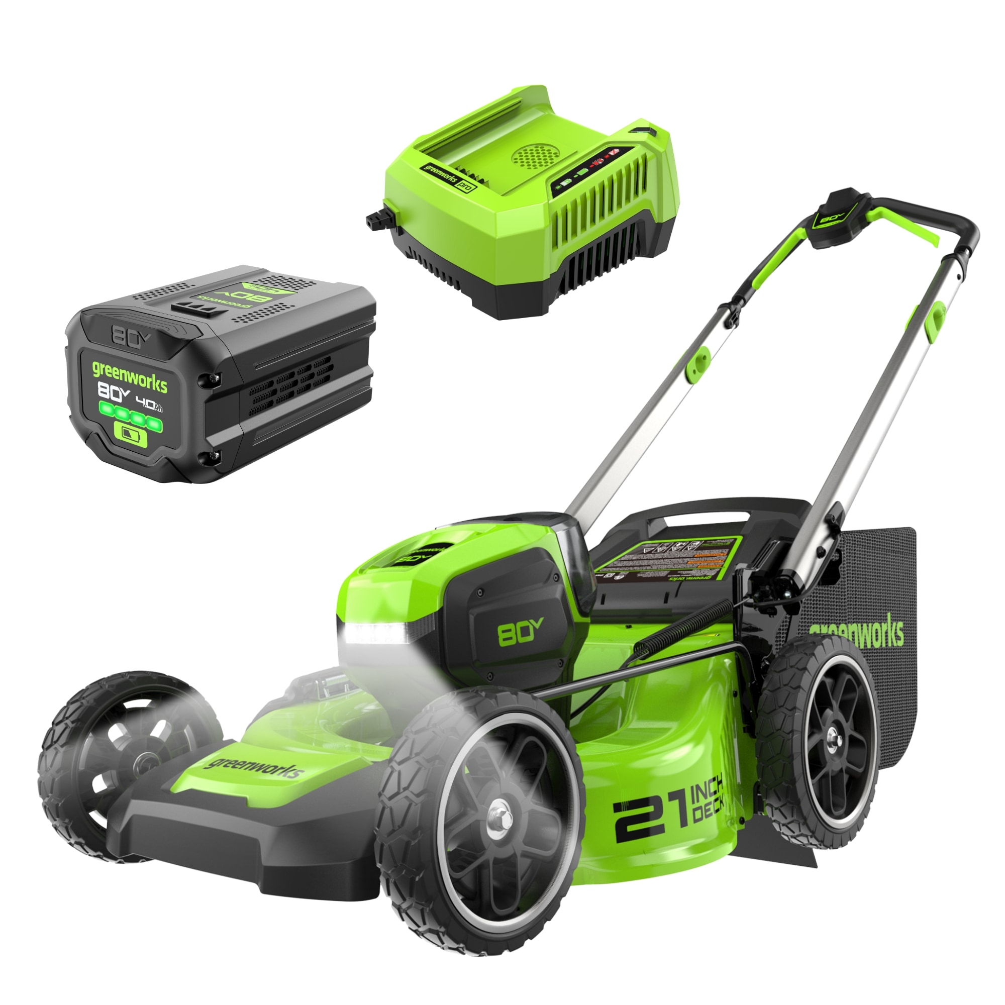 Greenworks 80-volt, 21-in Push Battery Walk Mower with (1) 4 Ah Battery Included