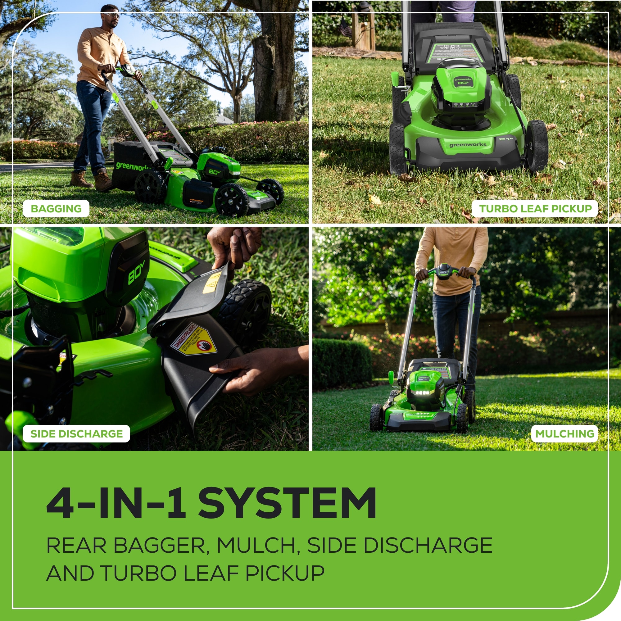 Greenworks 80-volt, 21-in Push Battery Walk Mower with (1) 4 Ah Battery Included