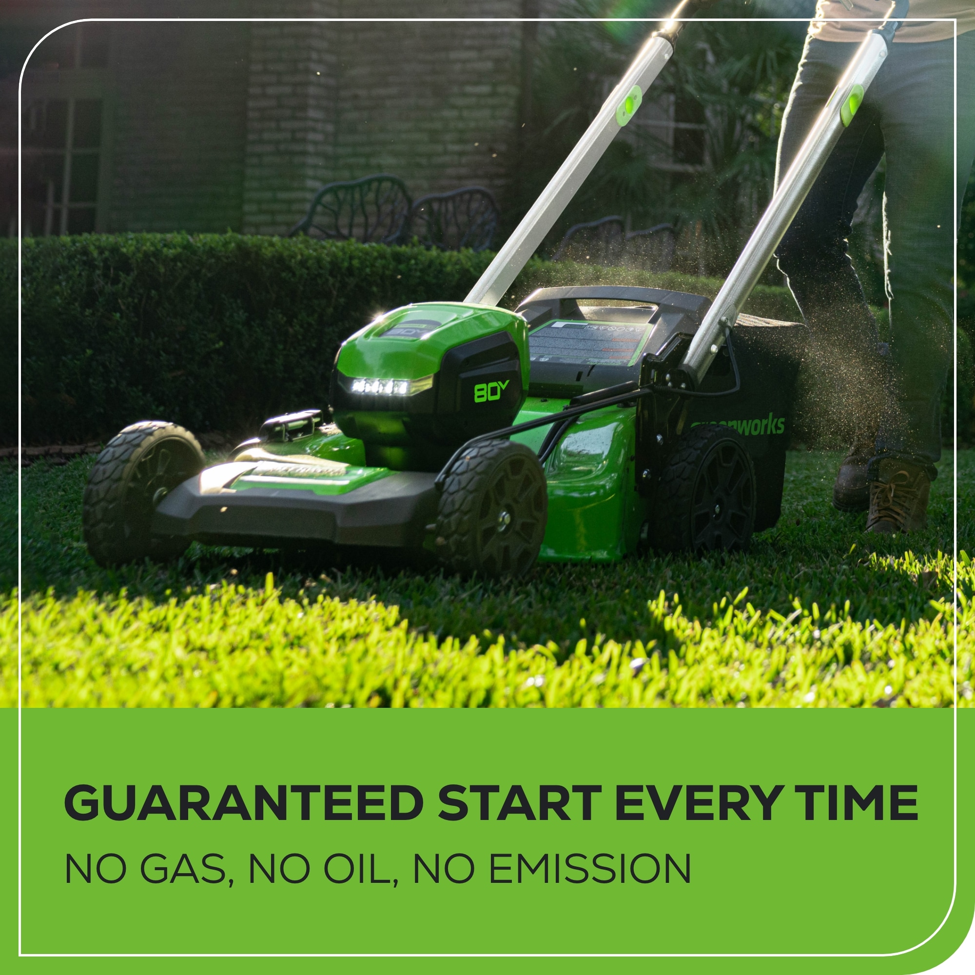 Greenworks 80-volt, 21-in Push Battery Walk Mower with (1) 4 Ah Battery Included