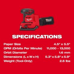 Milwaukee M18 18V Lithium-Ion Cordless 1/4 in. Sheet Sander (Tool-Only) 2649-20