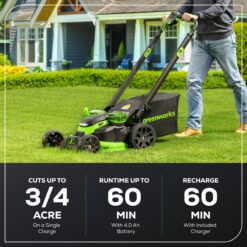 Greenworks 80-volt, 25-in Self Propelled Battery Walk Mower with (1) 4 Ah Battery Included