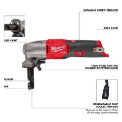 Milwaukee M12 FUEL 12-Volt Lithium-Ion Brushless Cordless 16-Gauge Variable Speed Nibbler (Tool-Only) 2476-20