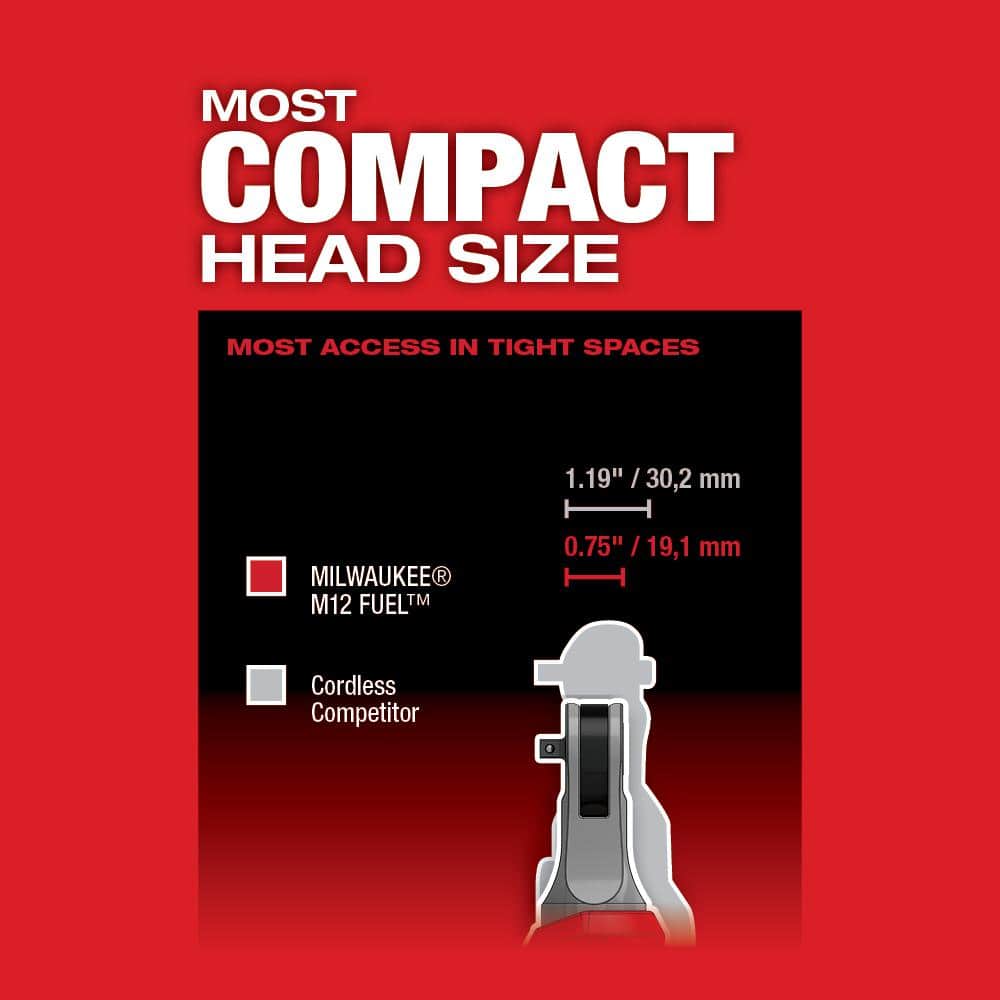 Milwaukee M12 FUEL 12V Lithium-Ion Brushless Cordless High Speed 1/4 in. Ratchet (Tool-Only) 2566-20