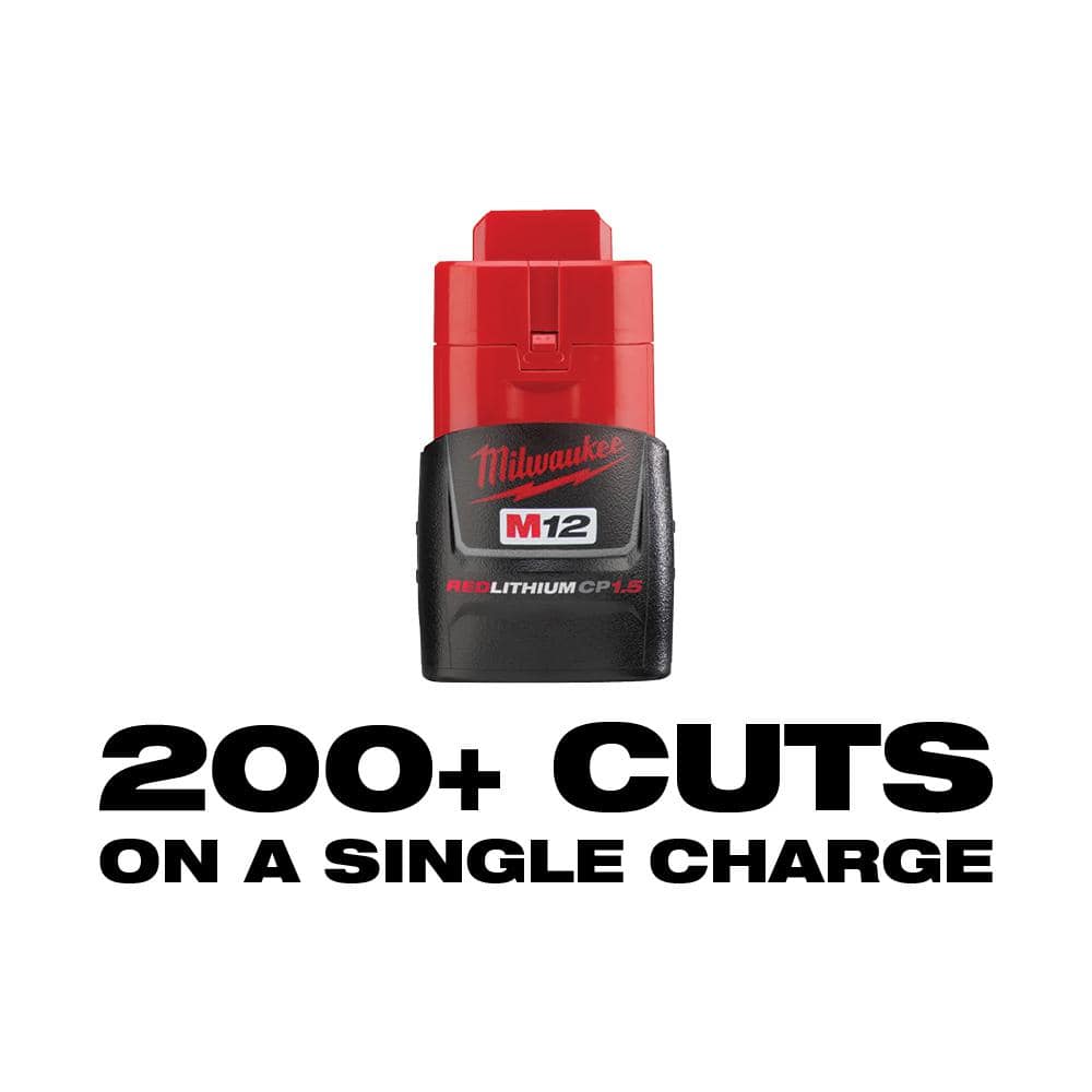Milwaukee M12 12V Lithium-Ion Cordless Copper Tubing Cutter Kit with 1.5 Ah Battery, Charger and Hard Case 2471-21