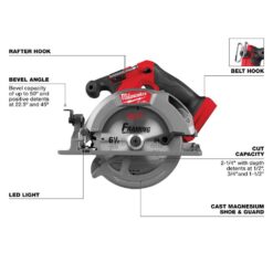 Milwaukee M18 FUEL 18V Lithium-Ion Brushless Cordless 6-1/2 in. Circular Saw (Tool-Only) 2833-20