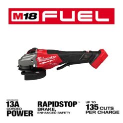 Milwaukee M18 FUEL 18-Volt Lithium-Ion Brushless Cordless 4-1/2 in./6 in. Braking Grinder with Paddle Switch (Tool-Only) 3670-20