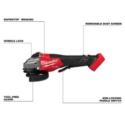 Milwaukee M18 FUEL 18-Volt Lithium-Ion Brushless Cordless 4-1/2 in./6 in. Braking Grinder with Paddle Switch (Tool-Only) 3670-20