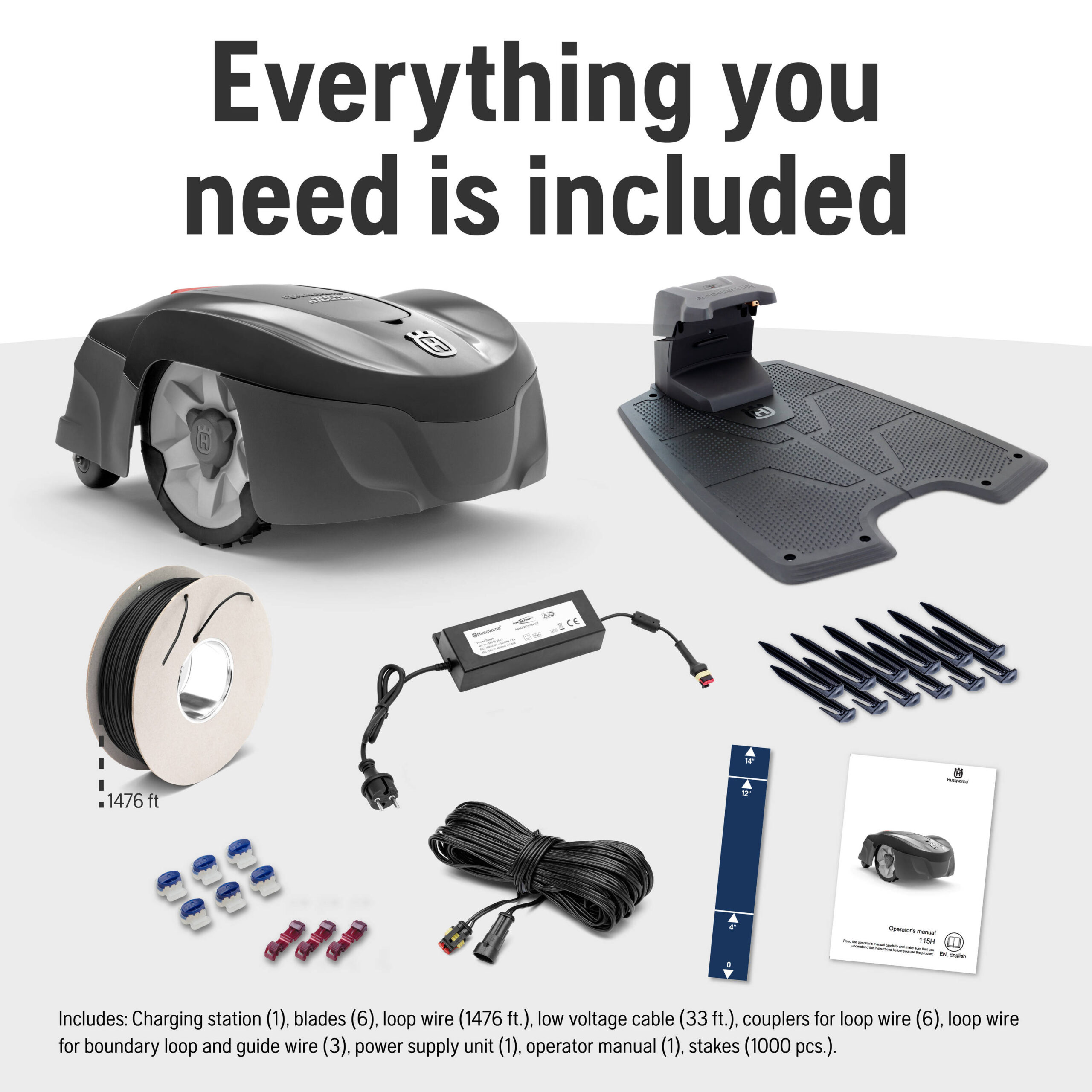 Husqvarna Automower 115H Connect/4G (1st Generation) Robotic Lawn Mower with GPS Assisted Navigation ( Up to 1/4 acre )