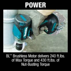 Makita 18V LXT Lithium-Ion Brushless Cordless 4-Speed 1/2 in. Impact Wrench with Detent Anvil (Tool-Only) XWT15Z