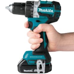 Makita 18V LXT Lithium-Ion Compact Brushless Cordless 1/2 in. Driver-Drill Kit w/ (2) Batteries (2.0Ah), Charger, Bag XFD12R