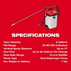 Milwaukee M12 12-Volt 2 Gal. Lithium-Ion Cordless Handheld Sprayer Kit with 2.0 Ah Battery and Charger 2528-21G2