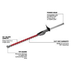 Milwaukee M18 FUEL QUIK-LOK Hedge Trimmer Attachment (Tool-Only) 49-16-2796