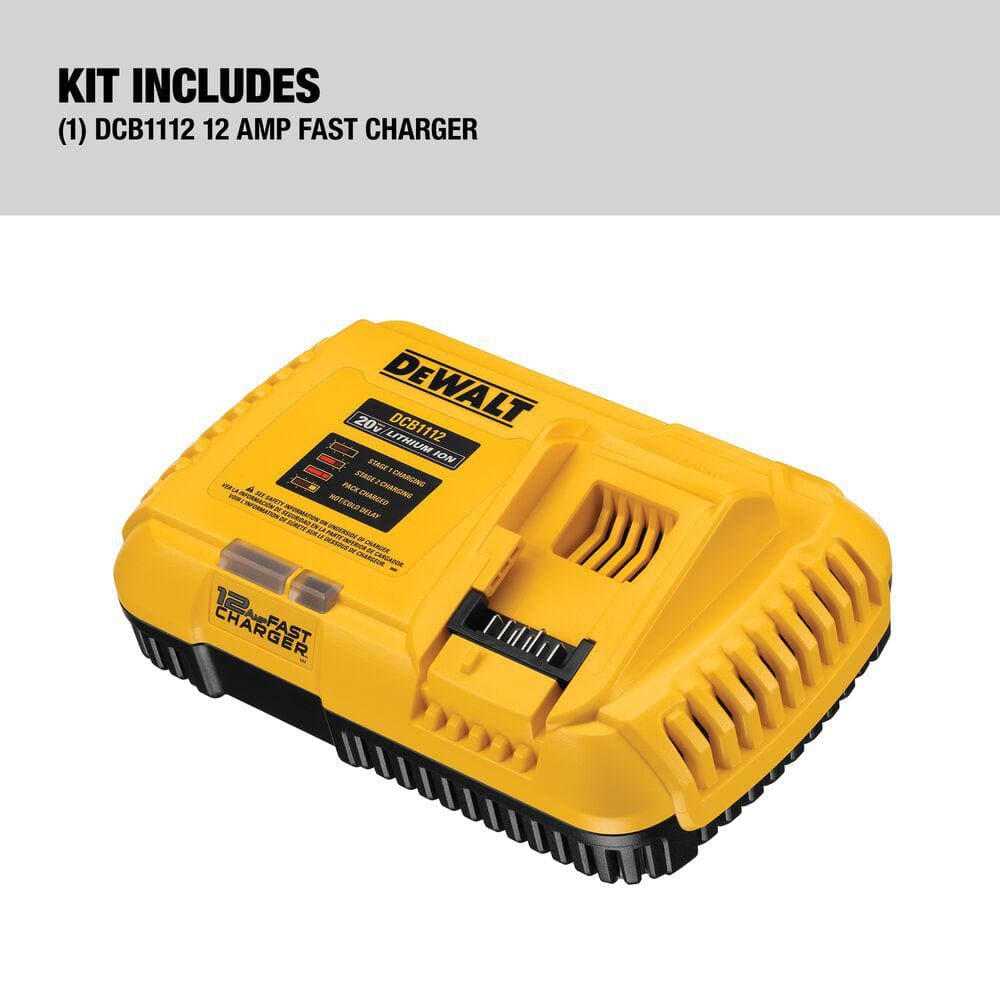 DEWALT 20V and FLEXVOLT 12 Amp Fan Cooled Fast Charger DCB1112