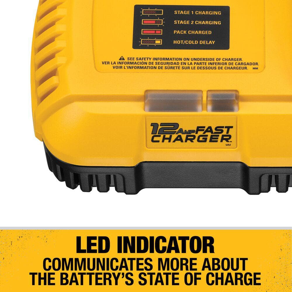 DEWALT 20V and FLEXVOLT 12 Amp Fan Cooled Fast Charger DCB1112