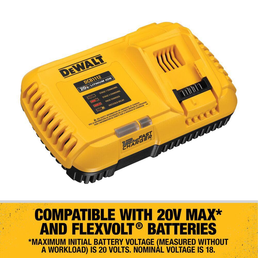 DEWALT 20V and FLEXVOLT 12 Amp Fan Cooled Fast Charger DCB1112