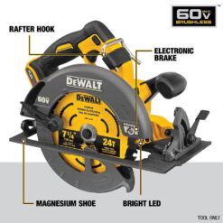 DEWALT FLEXVOLT 60V MAX Cordless Brushless 7-1/4 in. Circular Saw with Brake (Tool Only) DCS578B