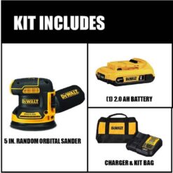 DEWALT 20V MAX XR Cordless Brushless 5 in. Random Orbital Sander with (1) 20V Battery 2.0Ah and Charger DCW210D1