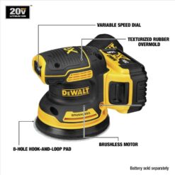 DEWALT 20V MAX XR Cordless Brushless 5 in. Random Orbital Sander with (1) 20V Battery 2.0Ah and Charger DCW210D1