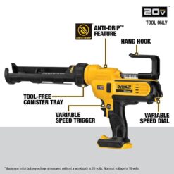 DEWALT 20V MAX Cordless 10 oz / 300 ml Adhesive Gun (Tool Only) DCE560B