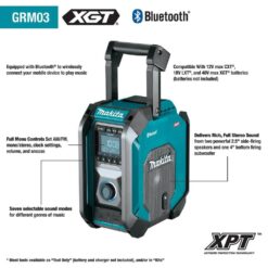 Makita 40V Max XGT Cordless Bluetooth Job Site Radio, Tool Only GRM03