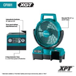Makita 40V Max XGT Cordless 9-1/4 in. Fan, Tool Only CF001GZ