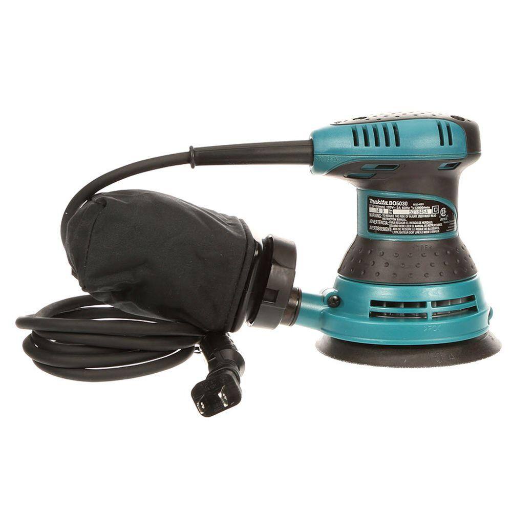 Makita 3 Amp 5 in. Corded Palm Grip Random Orbital Sander with Dust Bag, Hard Case BO5030K