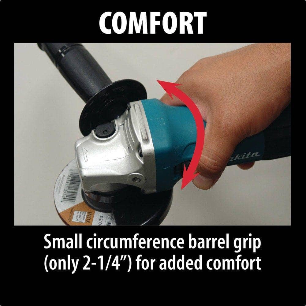 Makita 6 Amp Corded 4 in. Lightweight Angle Grinder with Grinding Wheel, Wheel Guard Side Handle Hard Case GA4030K