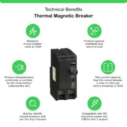 Square D 100 Amp 2-Pole Circuit Breaker QO2100C