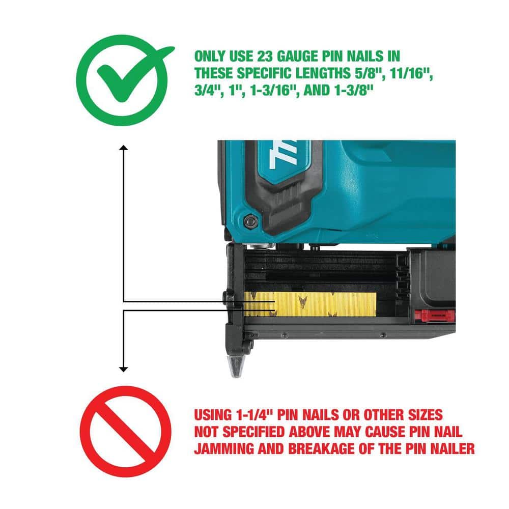 Makita 18V LXT Lithium-Ion 23-Gauge Cordless Pin Nailer (Tool-Only) XTP02Z