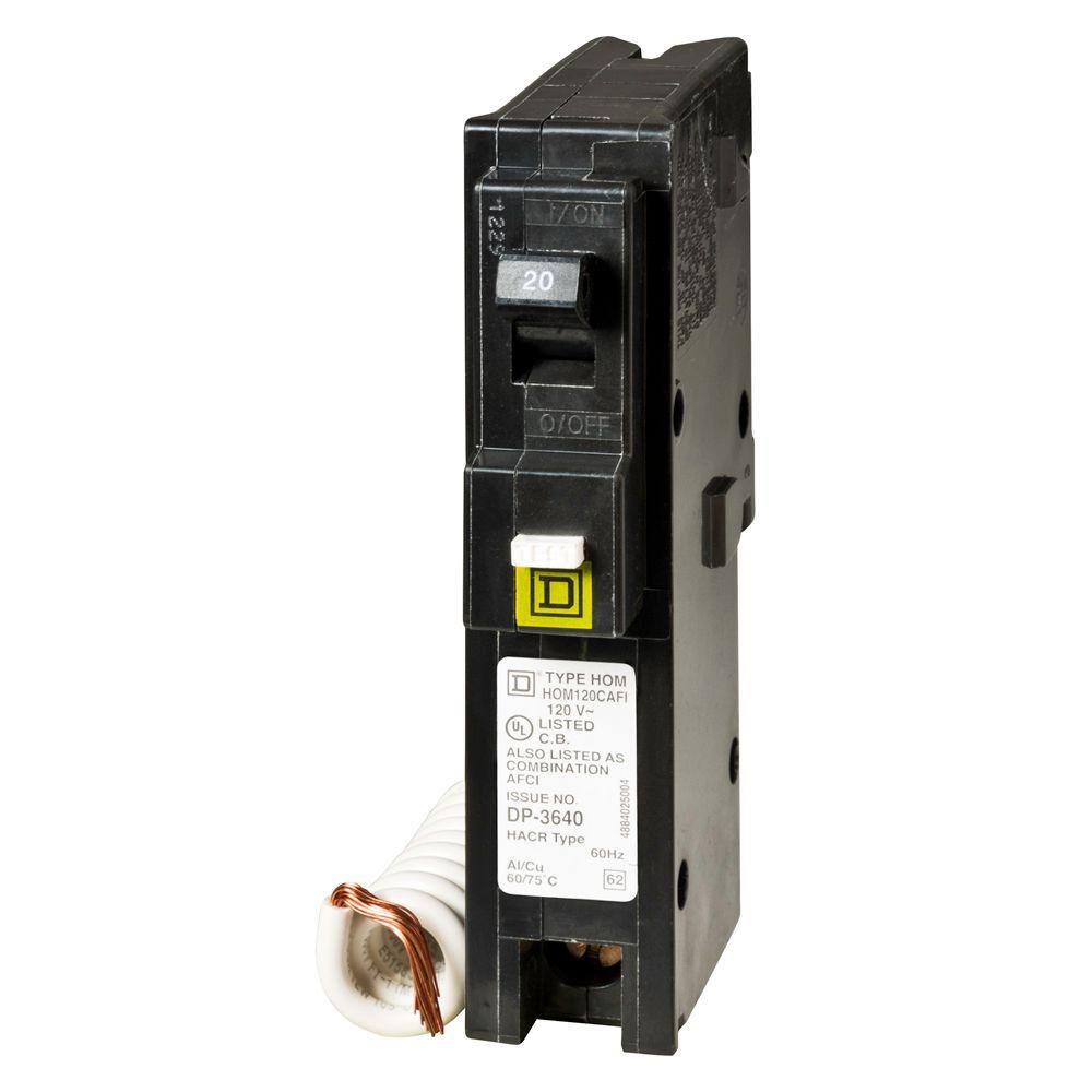 Square D Homeline 20 Amp Single-Pole Combination Arc Fault Circuit Breaker(HOM120CAFIC) HOM120CAFIC