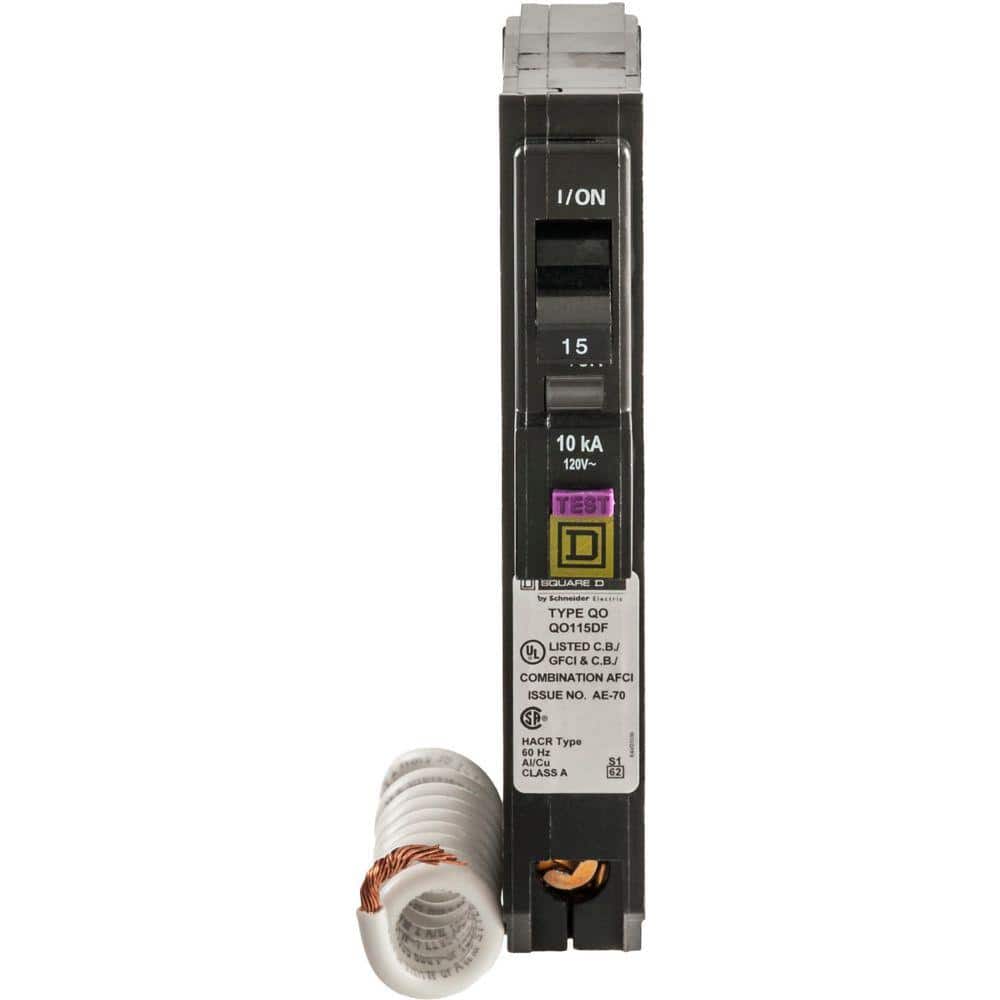 Square D QO 15 Amp Single-Pole Dual Function (CAFCI and GFCI) Circuit Breaker QO115DFC