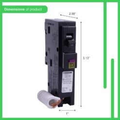 Square D Homeline 15 Amp Single-Pole Dual Function (CAFCI and GFCI) Circuit Breaker HOM115DFC