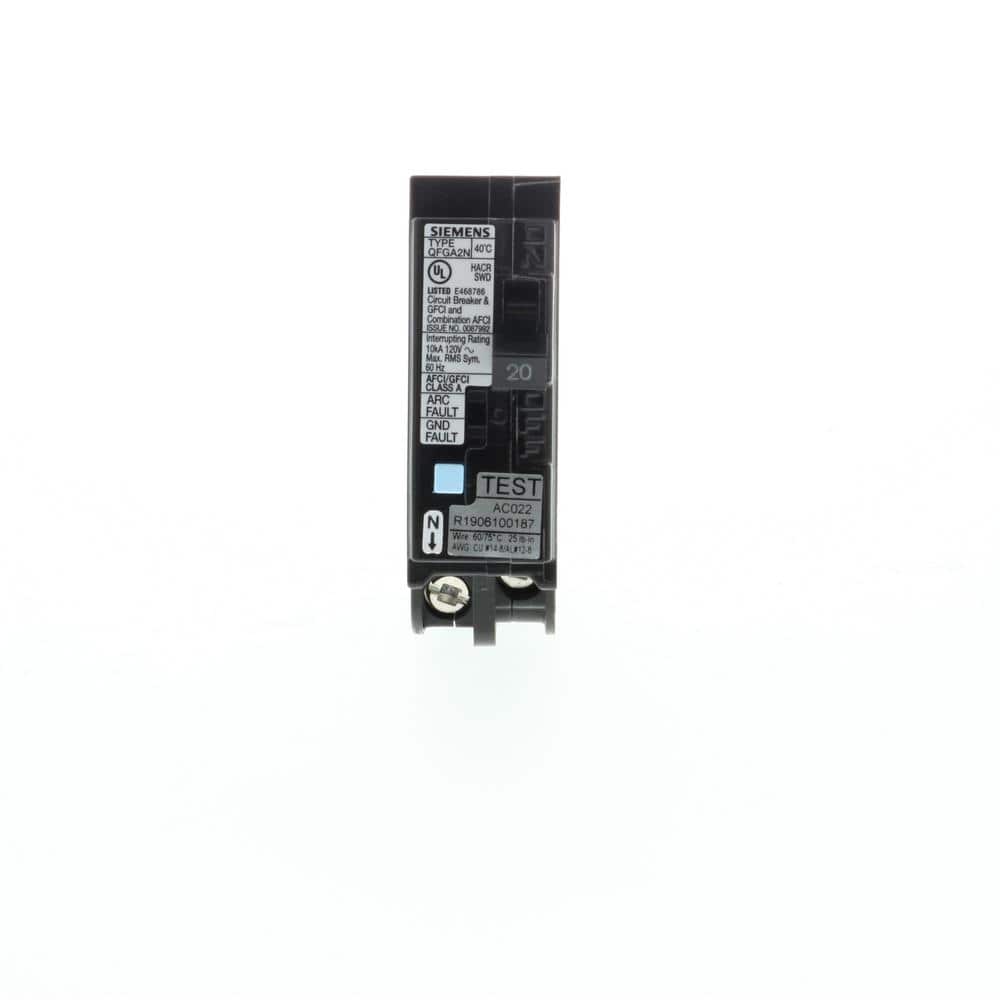 Siemens 20 Amp 1-Pole Dual Function (CAFCI/GFCI) Plug-On Neutral Circuit Breaker Q120DFNP