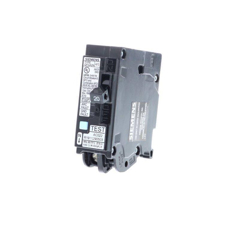 Siemens 20 Amp 1-Pole Dual Function (CAFCI/GFCI) Plug-On Neutral Circuit Breaker Q120DFNP
