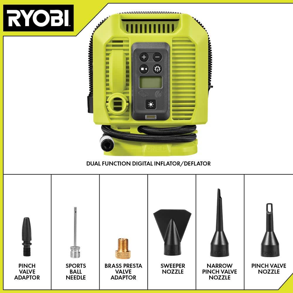 RYOBI ONE+ 18V Cordless Dual Function Inflator/Deflator(Tool Only) PCL031B