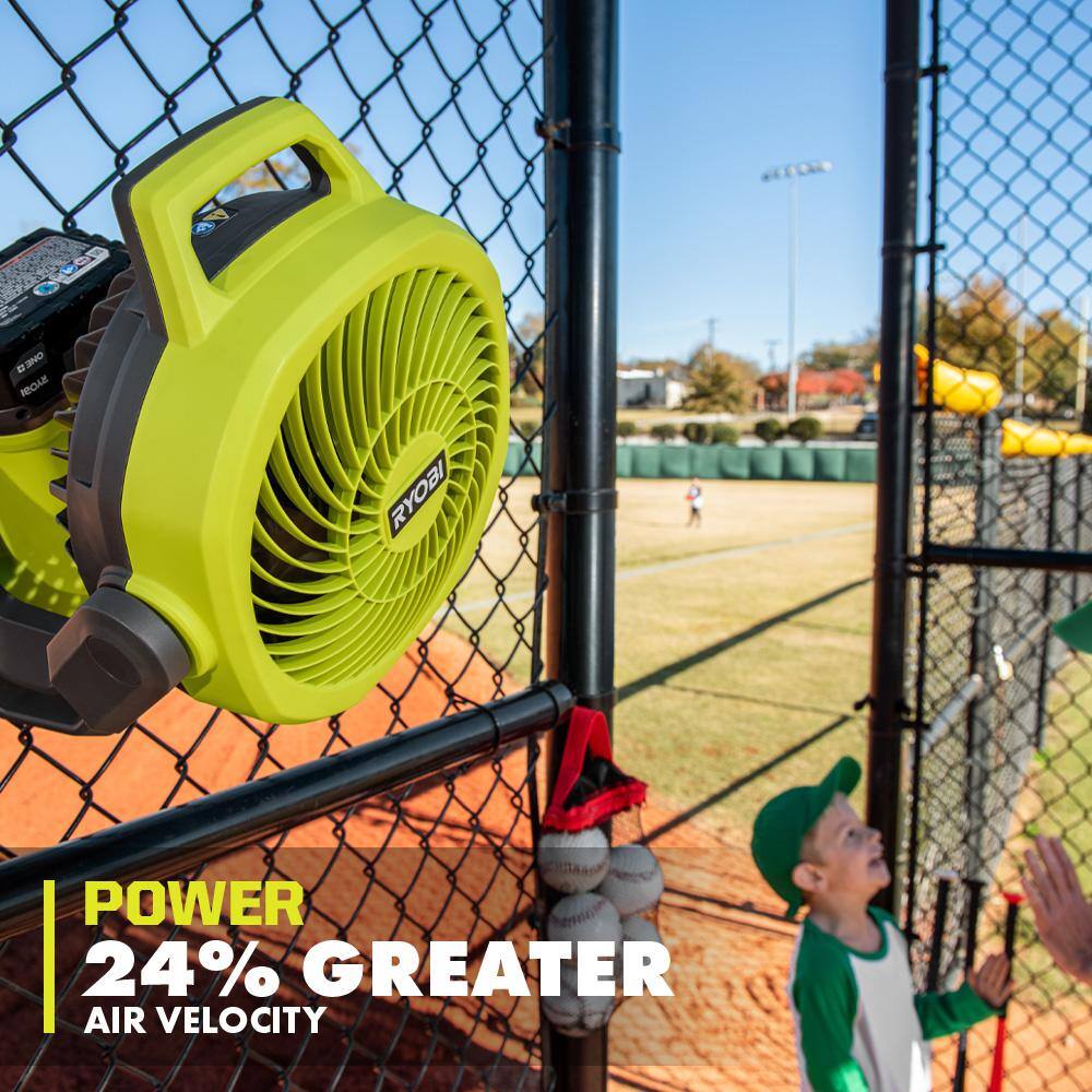 RYOBI ONE+ 18V Cordless Hybrid WHISPER SERIES 7-1/2 in. Fan Kit with 4.0 Ah Battery and Charger PCL811K1